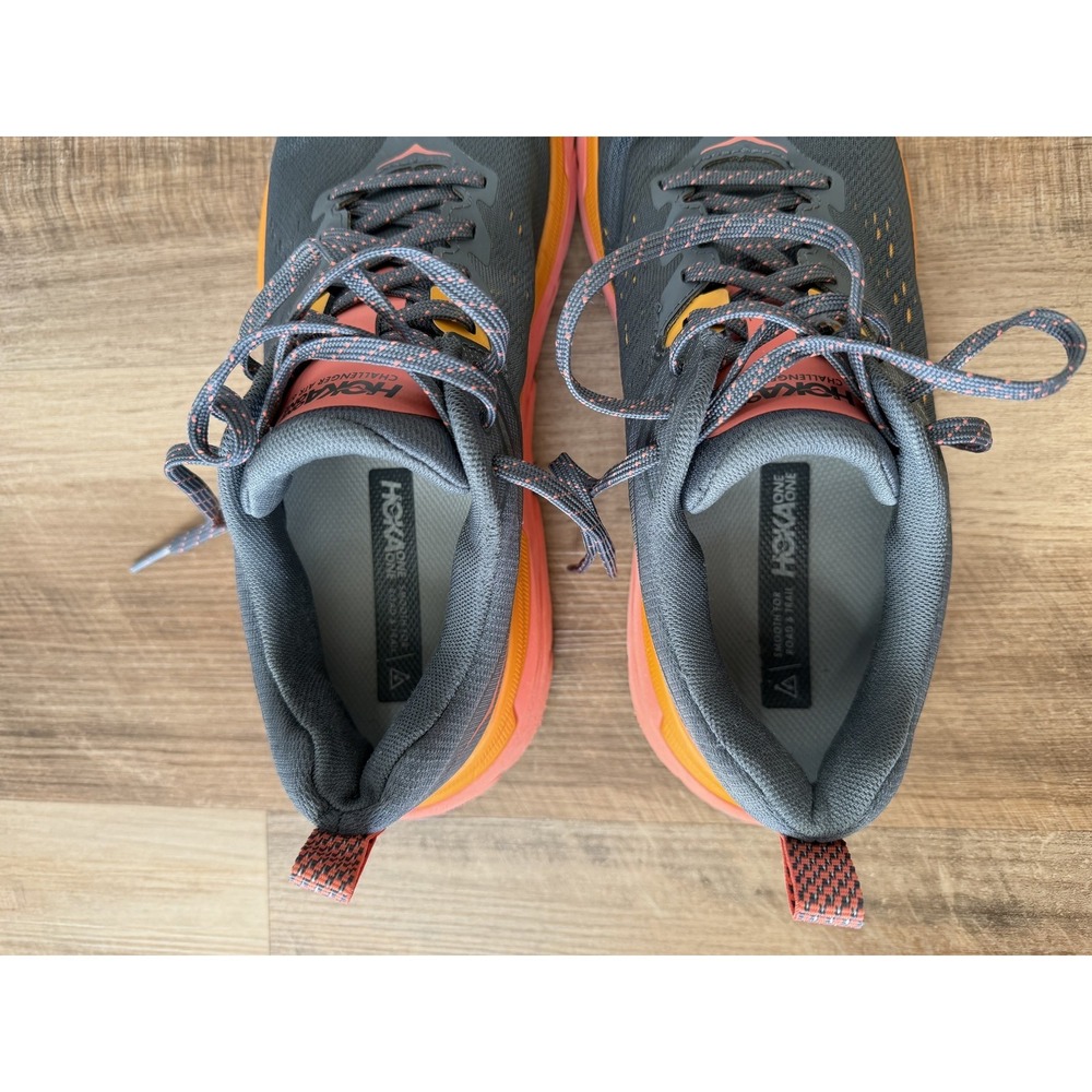 Hoka One One Challenger ATR 6 Shoes Womens 9.5 Gray Orange Trail Sneakers GREAT - Picture 8 of 9